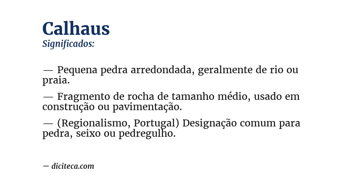 Significado de calhaus