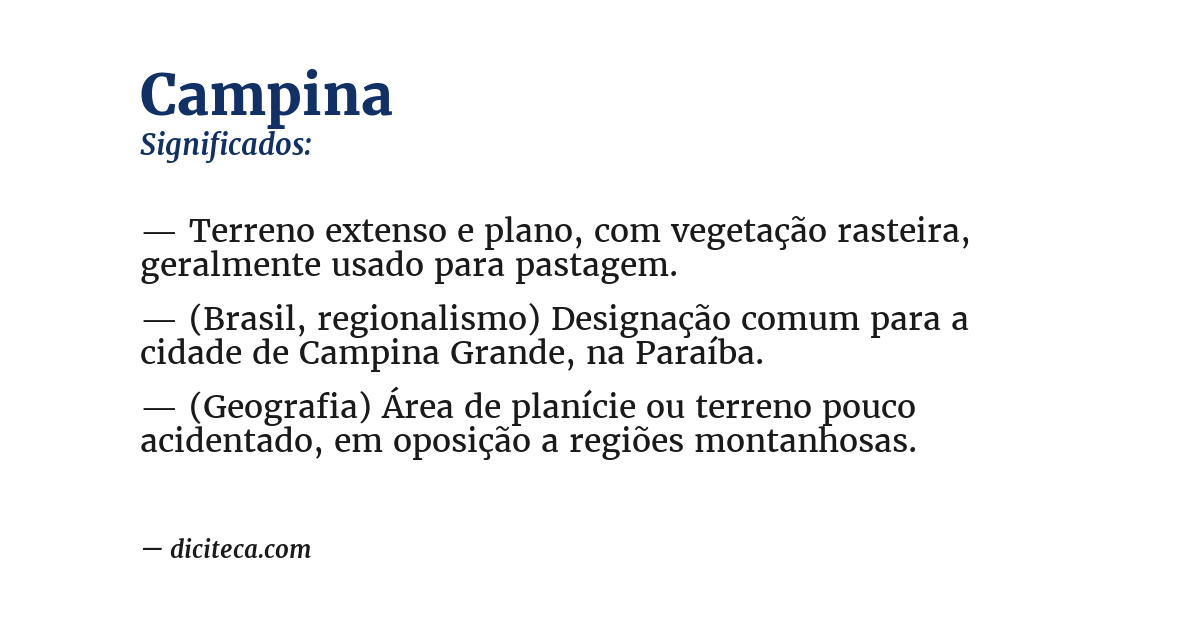 Significado de campina