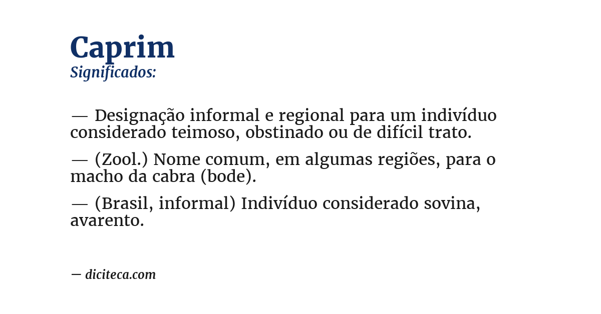 Significado de caprim