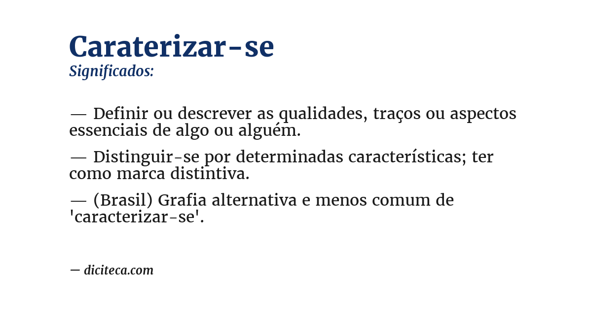Significado de caraterizar-se