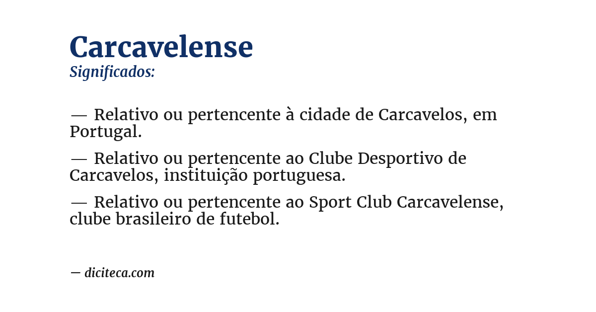 Significado de carcavelense