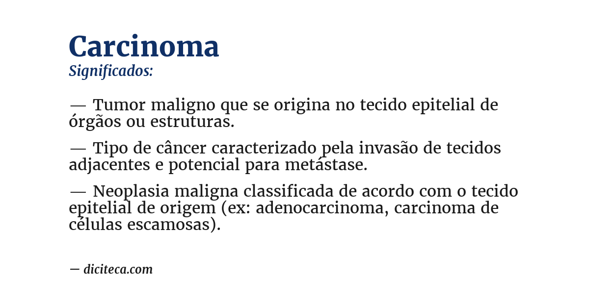 Significado de carcinoma