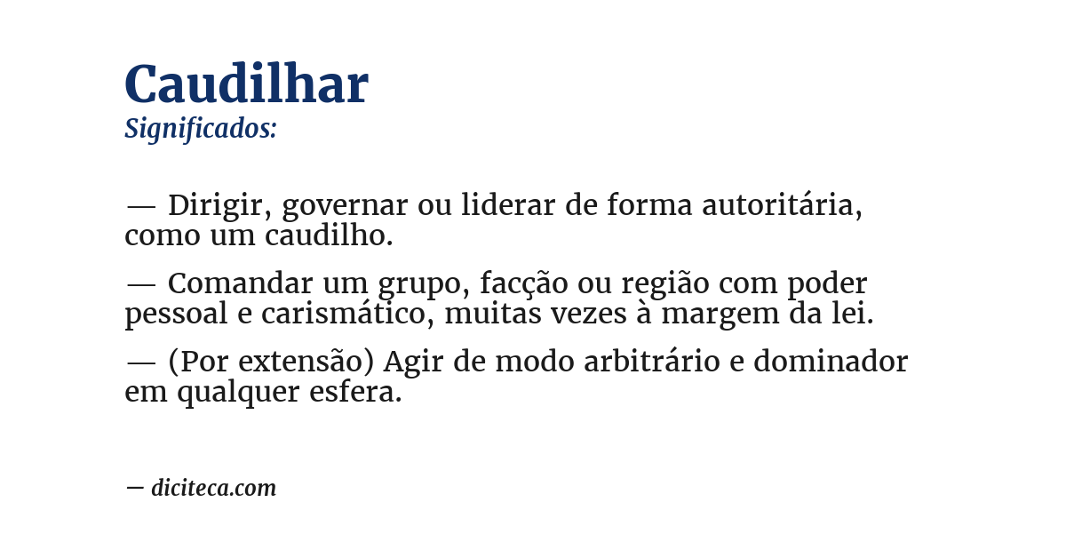 Significado de caudilhar