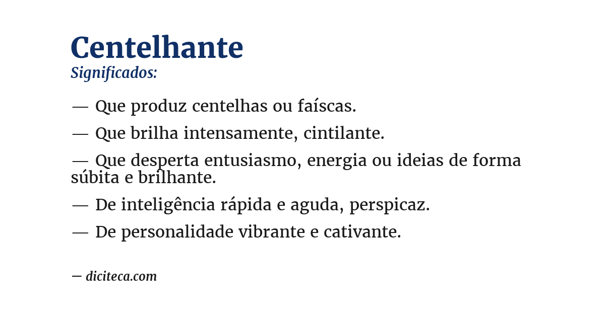 Significado de centelhante