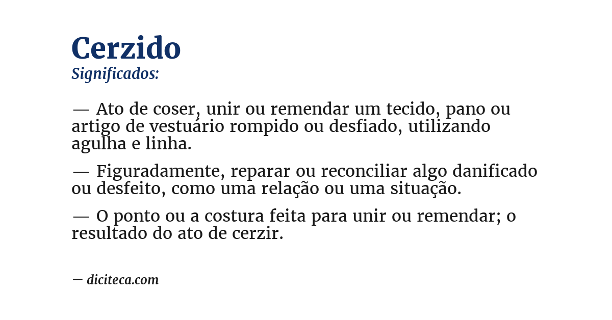 Significado de cerzido