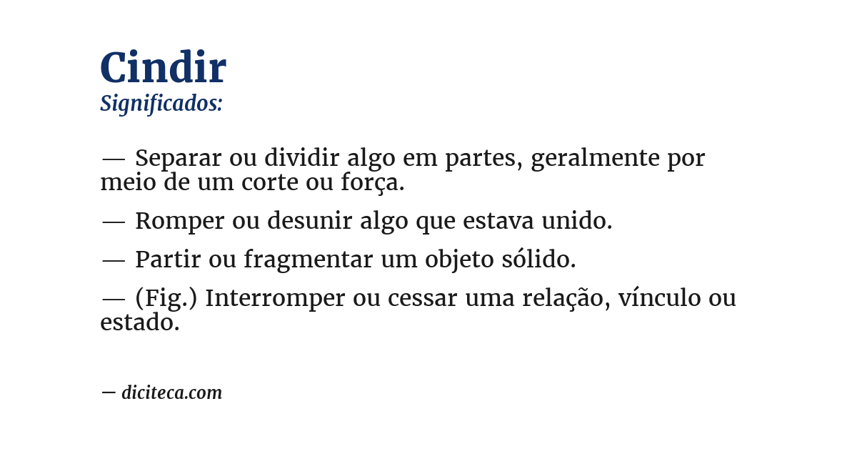 Significado de cindir