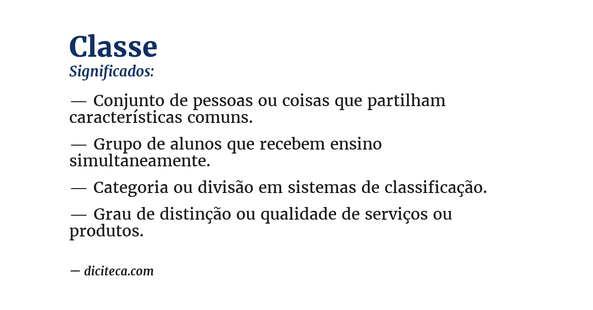 Significado de classe