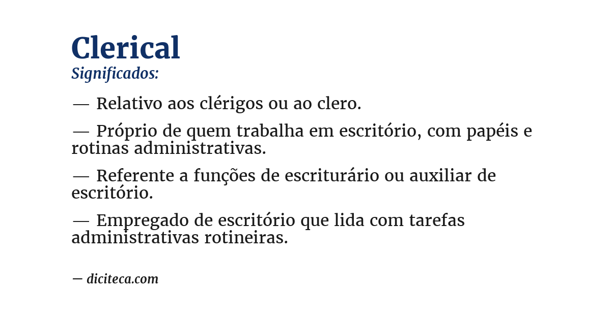 Significado de clerical