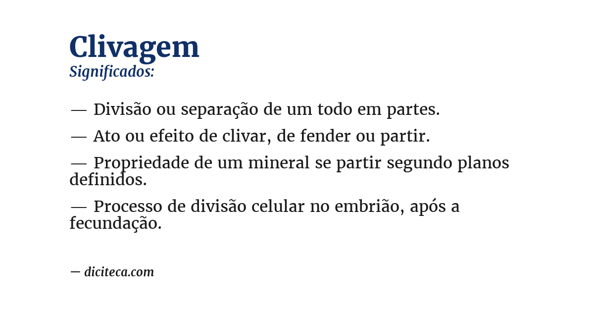 Significado de clivagem