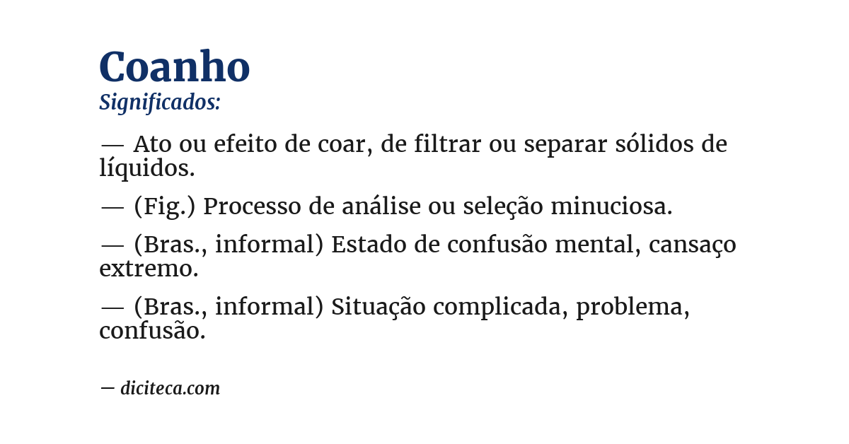 Significado de coanho