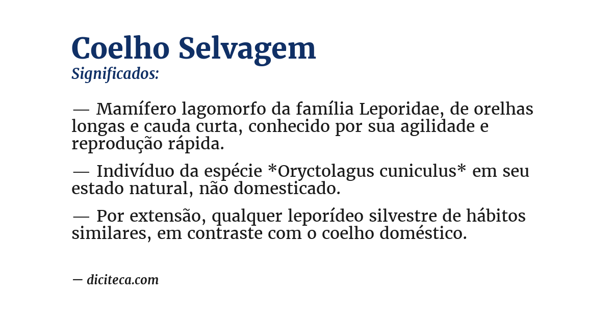 Significado de coelho selvagem
