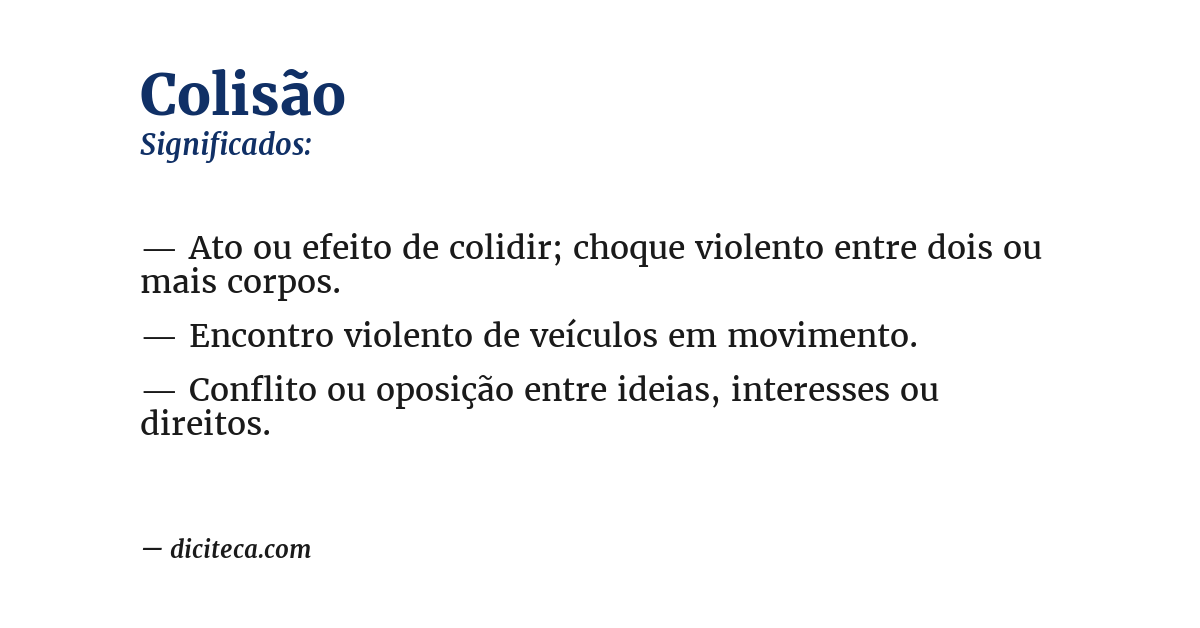 Significado de colisão