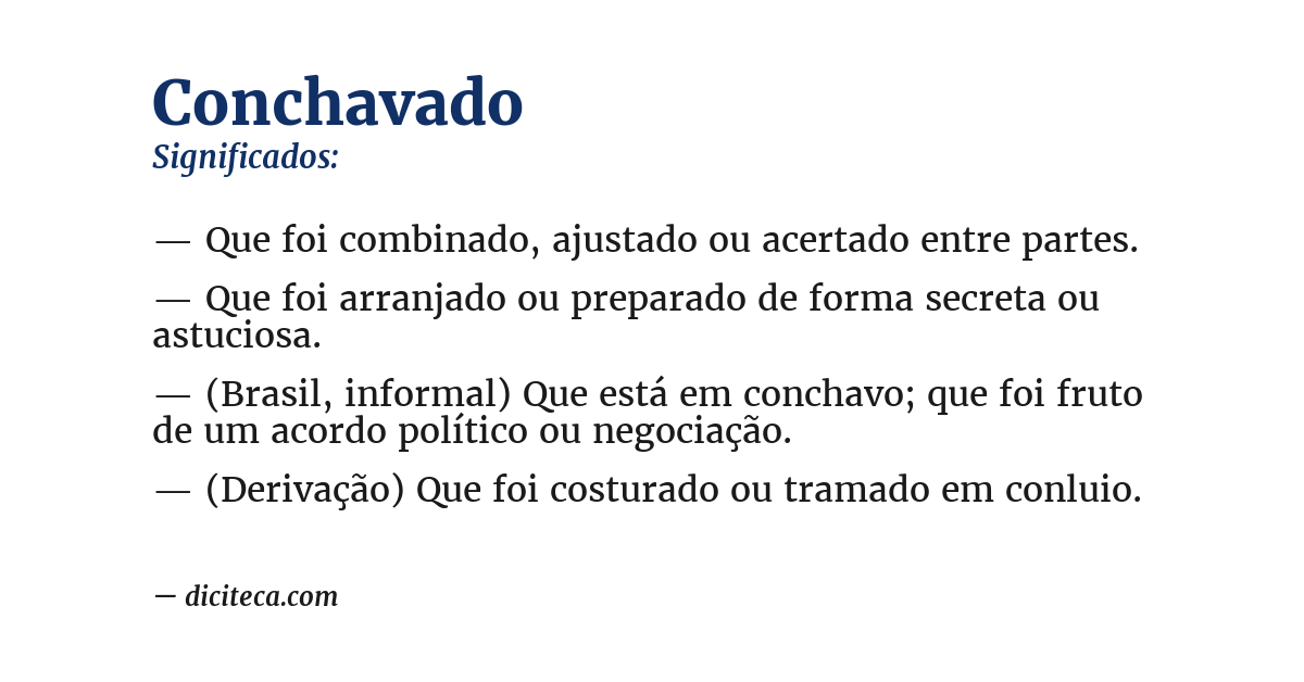 Significado de conchavado