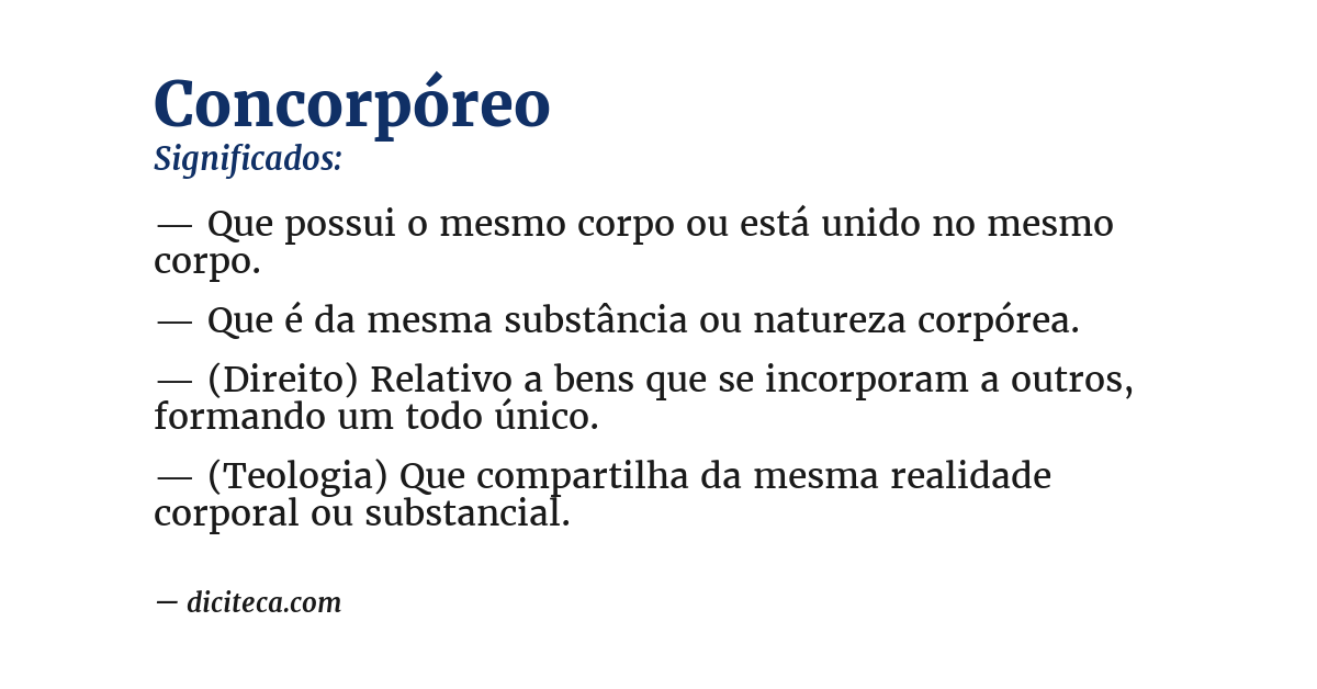 Significado de concorpóreo