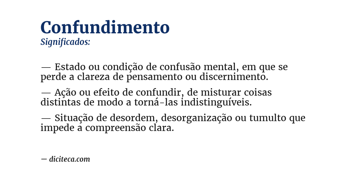 Significado de confundimento
