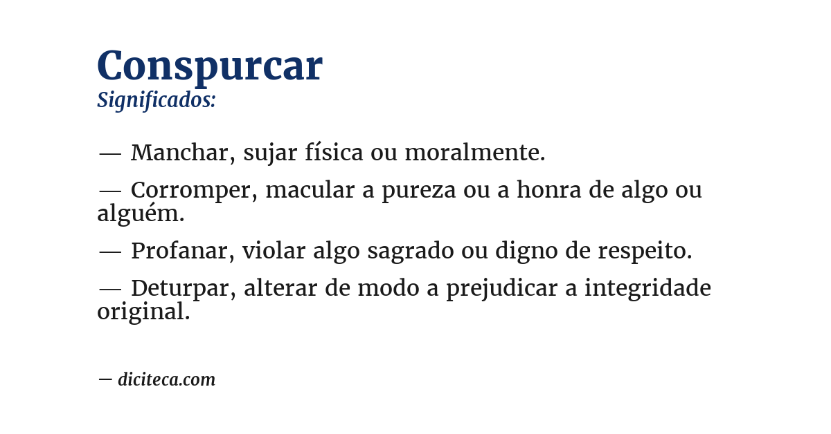 Significado de conspurcar
