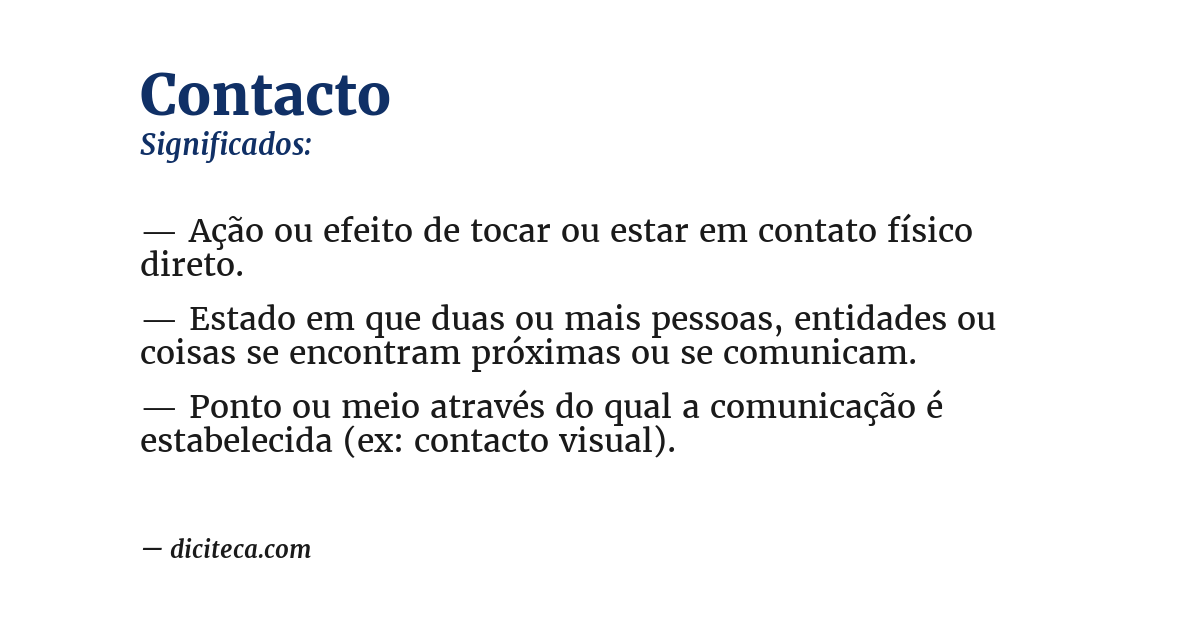 Significado de contacto