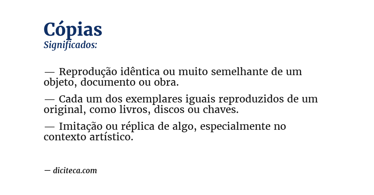 Significado de cópias