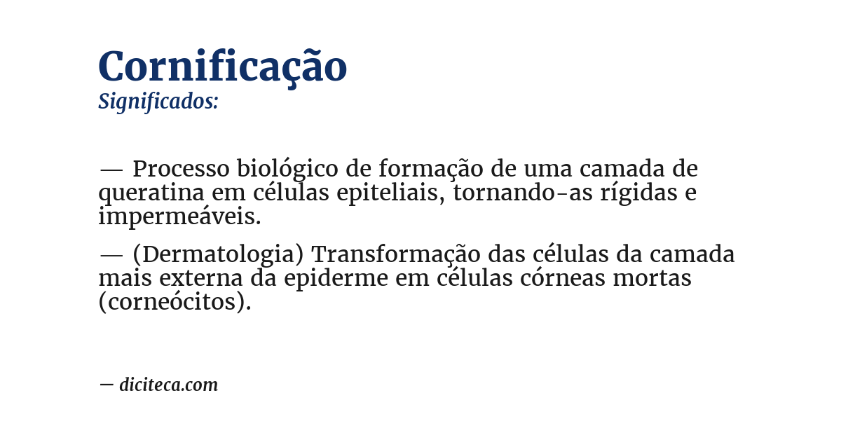 Significado de cornificação