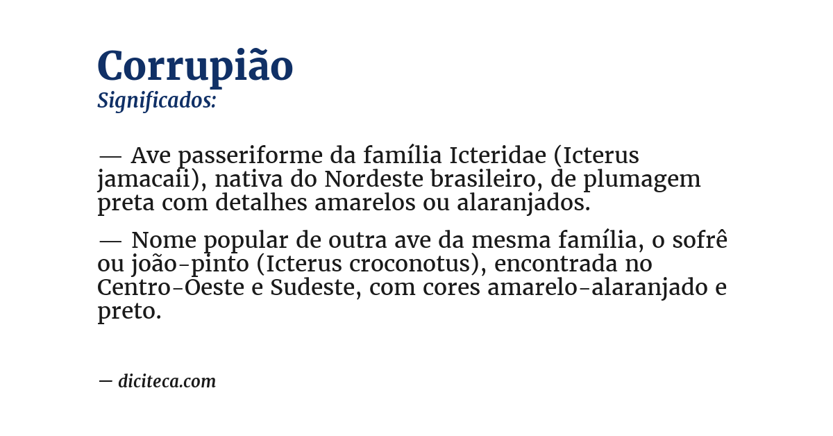 Significado de corrupião