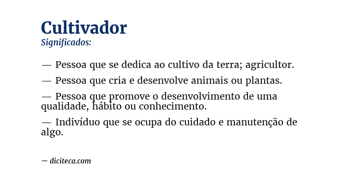 Significado de cultivador