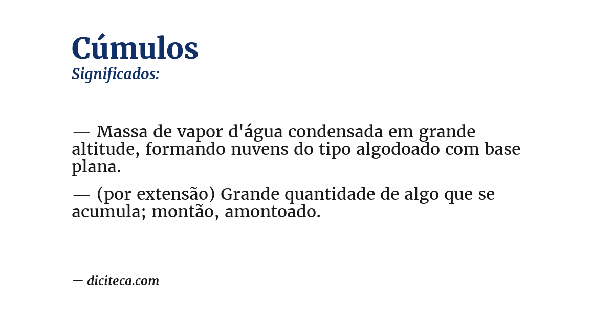Significado de cúmulos