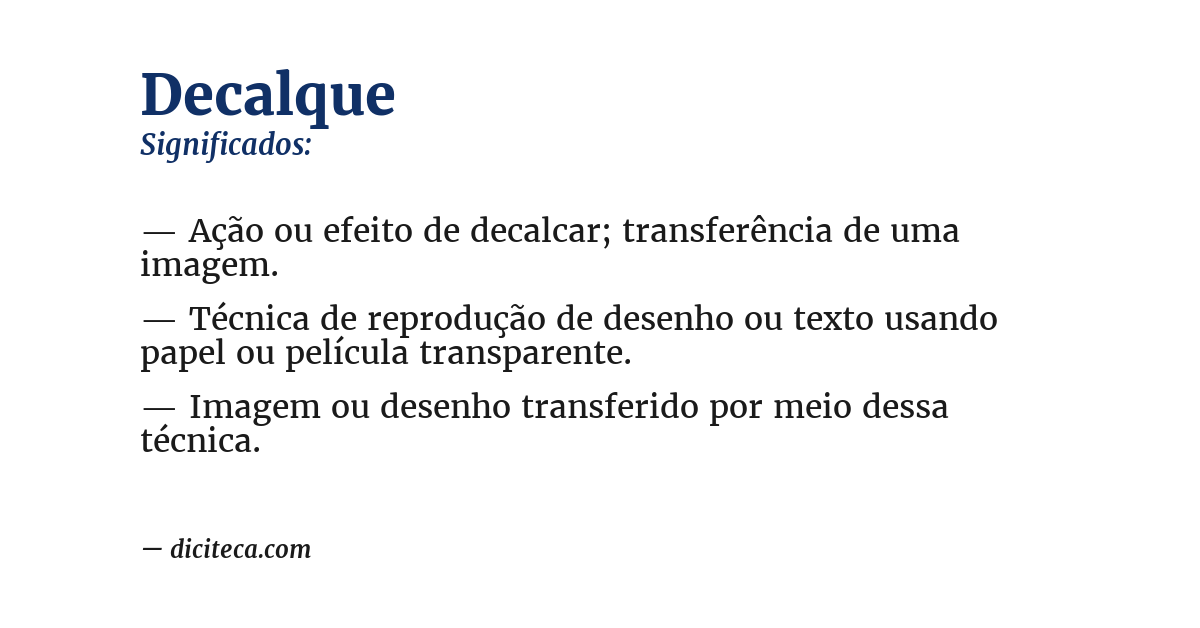 Significado de decalque