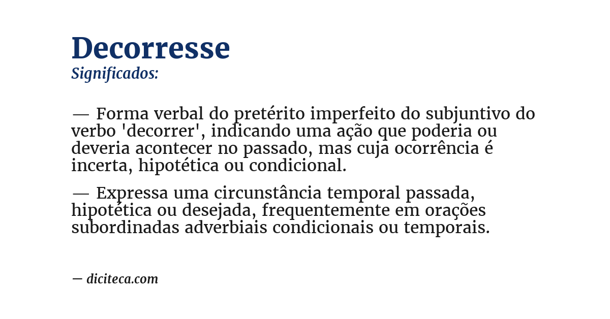 Significado de decorresse