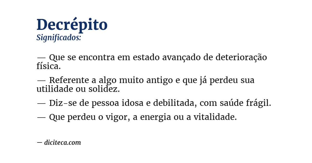Significado de decrépito