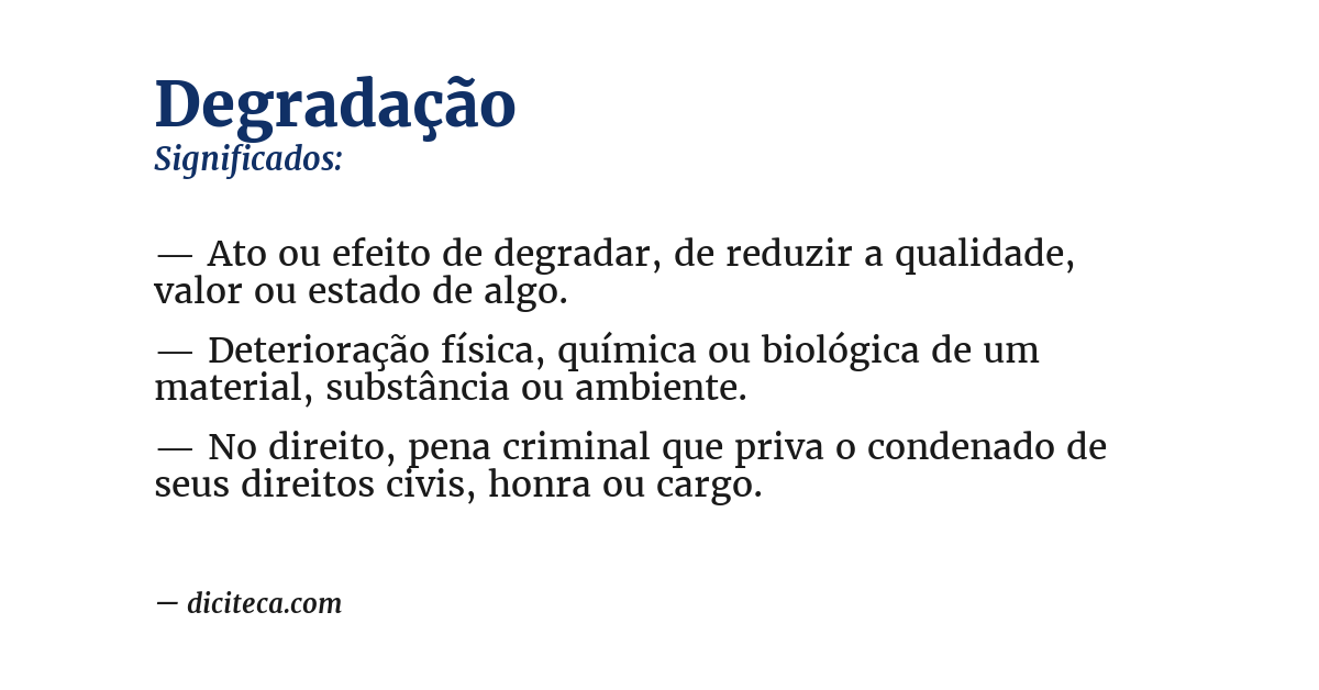 Significado de degradação