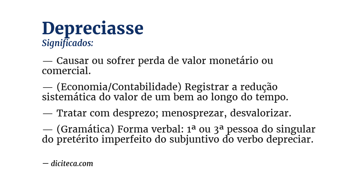 Significado de depreciasse