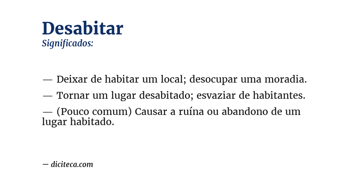 Significado de desabitar