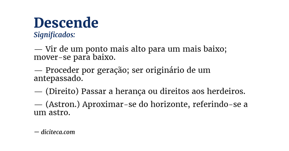 Significado de descende