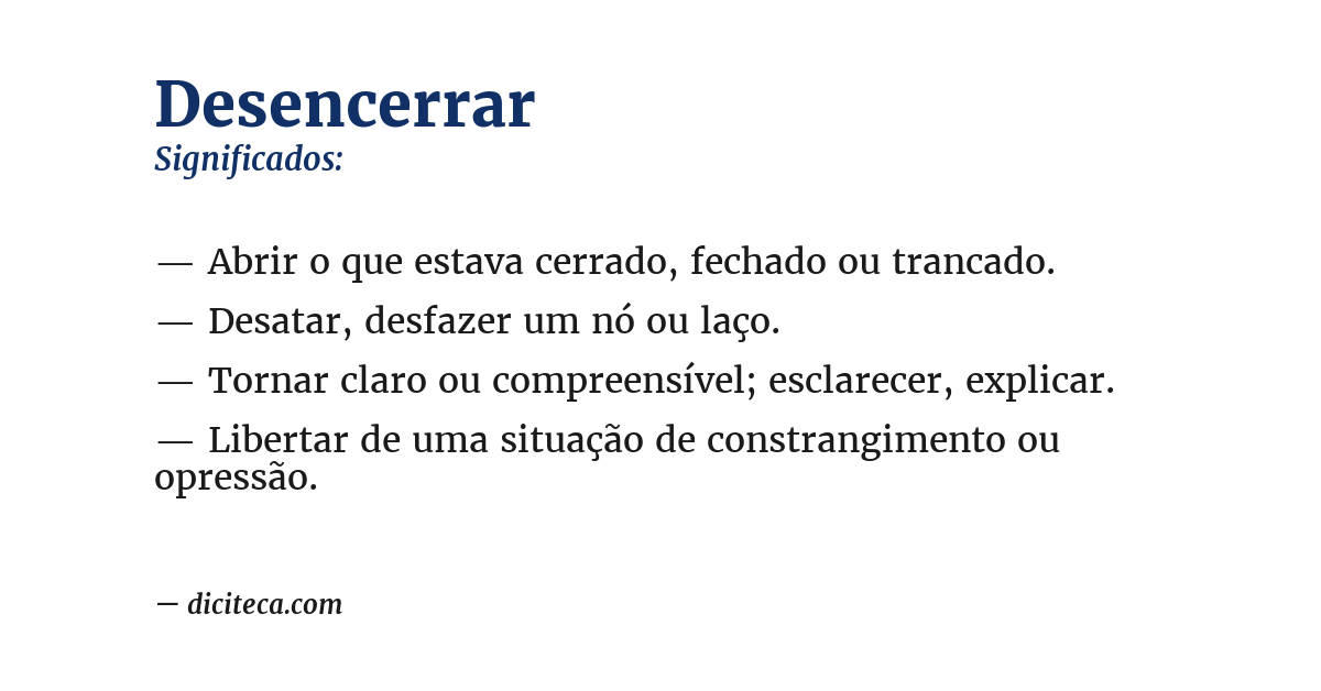 Significado de desencerrar
