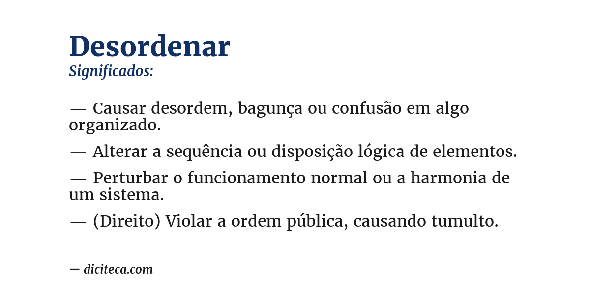 Significado de desordenar