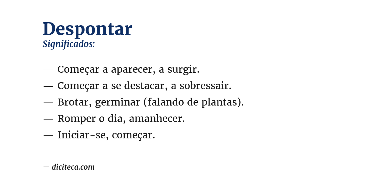 Significado de despontar