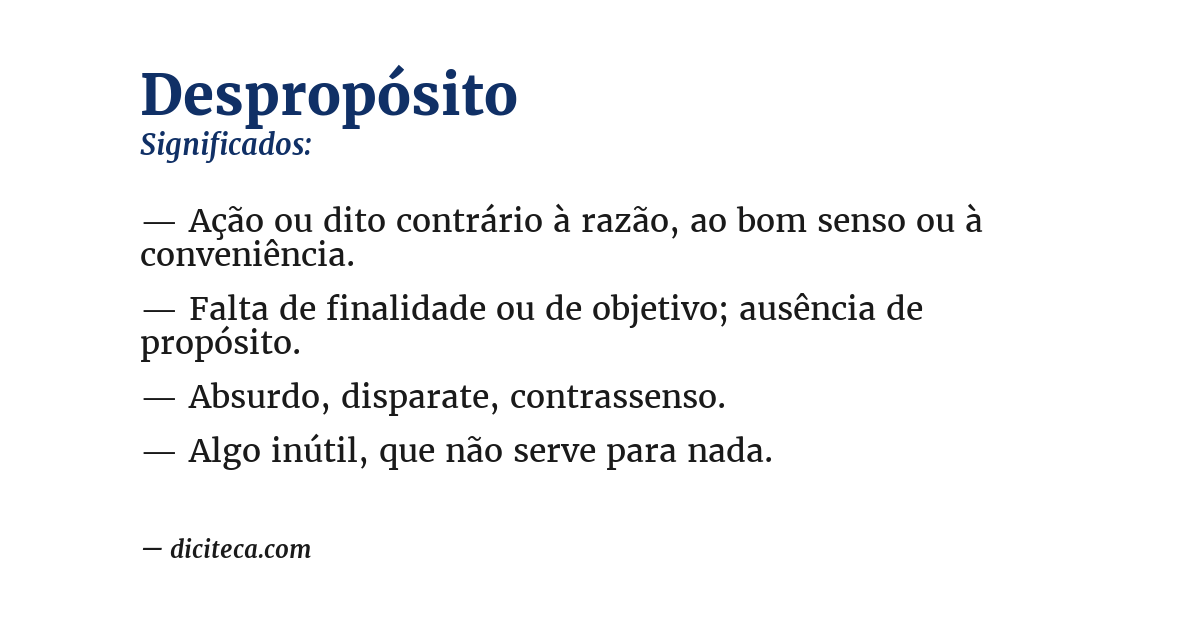 Significado de despropósito
