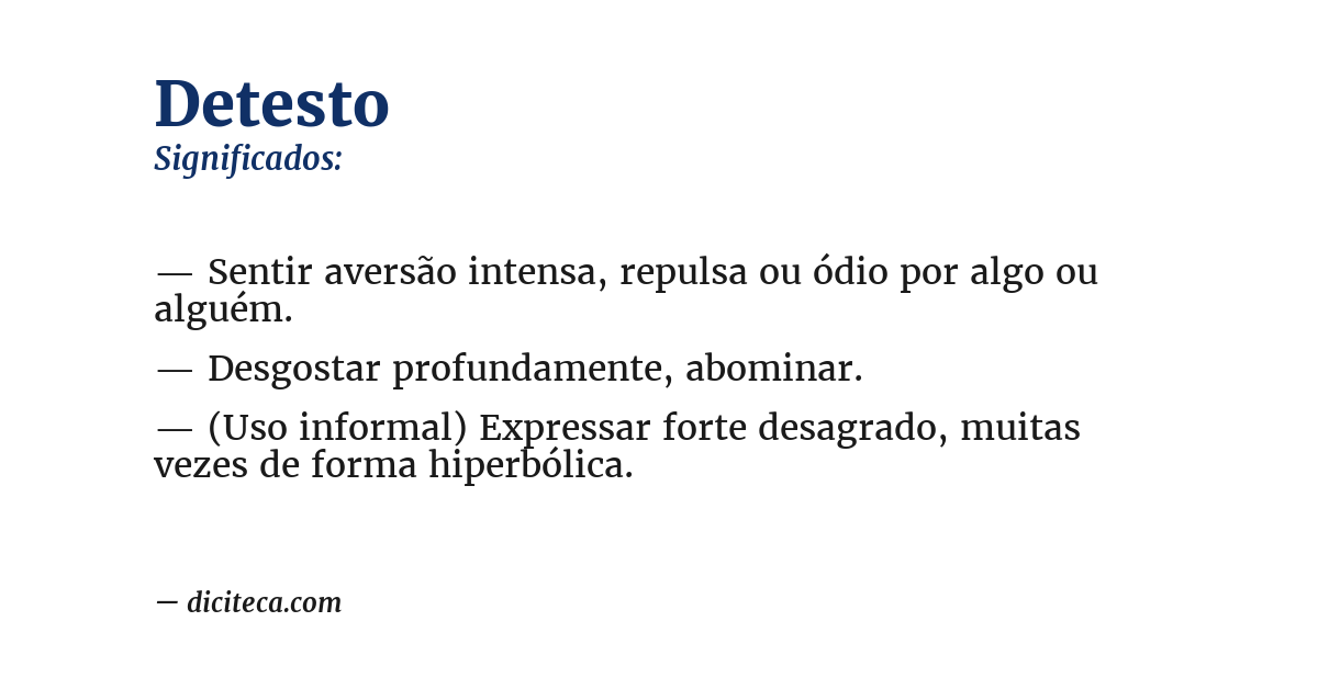 Significado de detesto