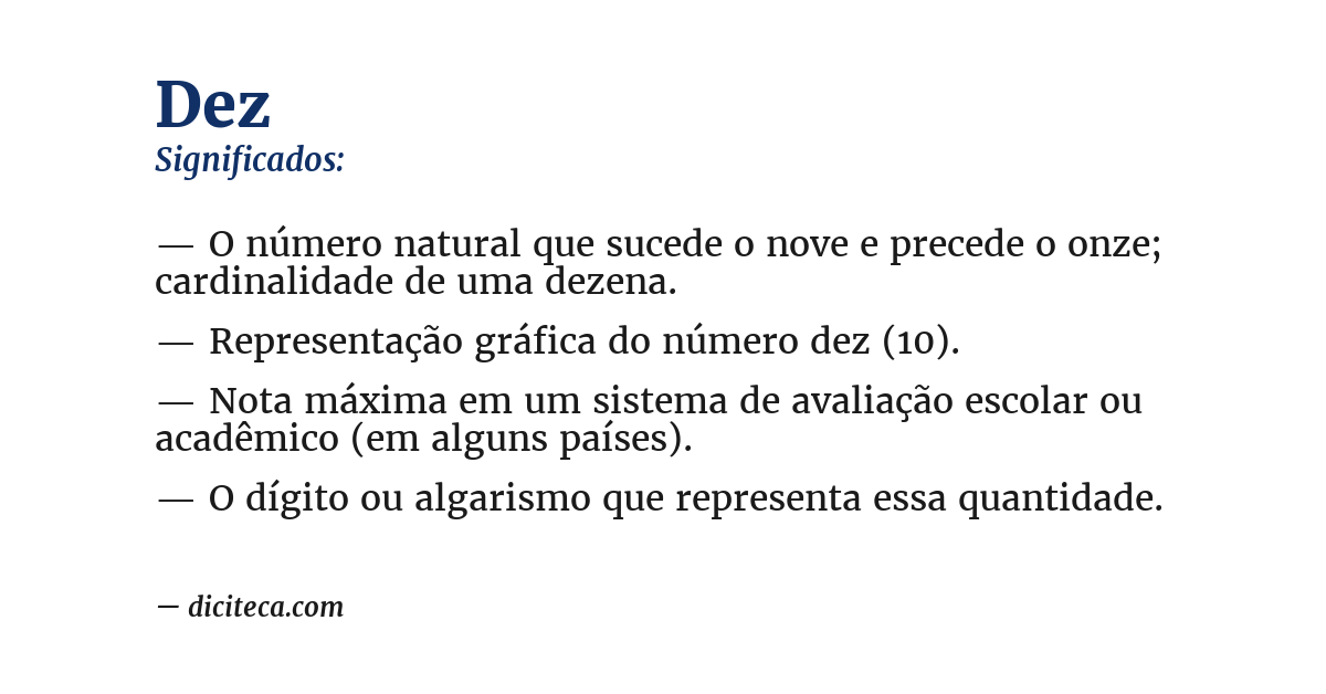 Significado de dez