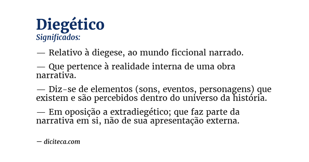 Significado de diegético