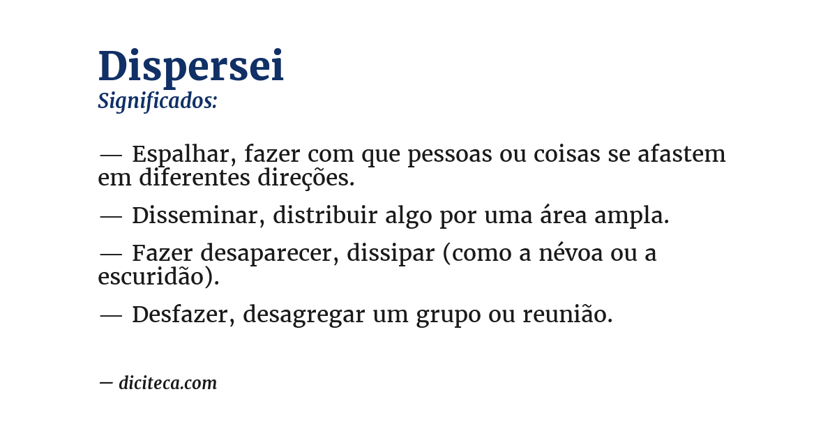 Significado de dispersei