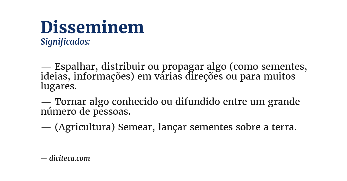 Significado de disseminem