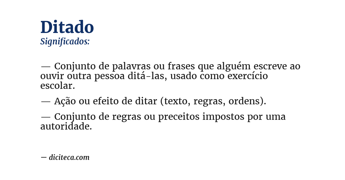 Significado de ditado