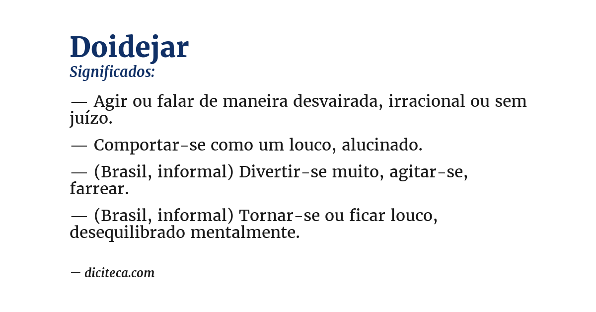 Significado de doidejar