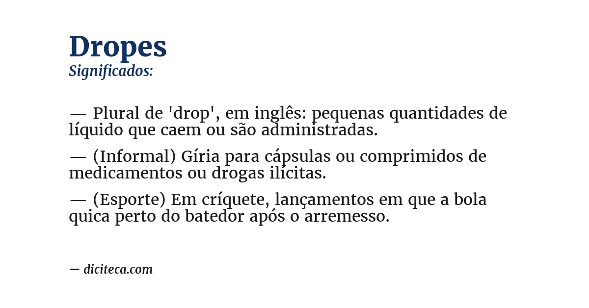 Significado de dropes