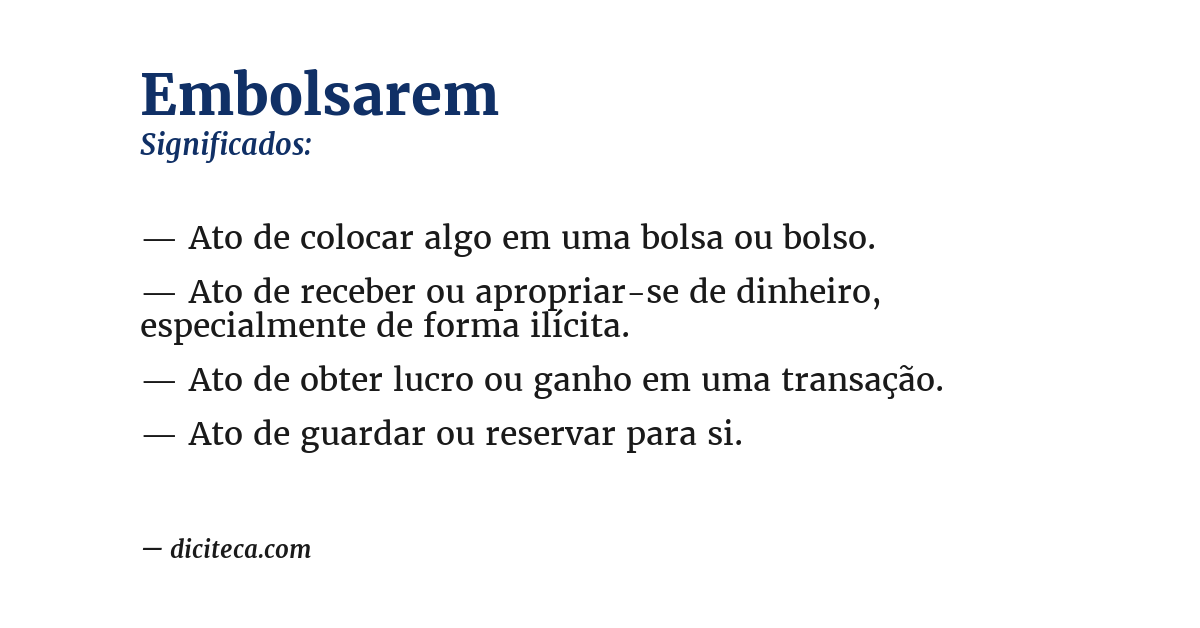 Significado de embolsarem