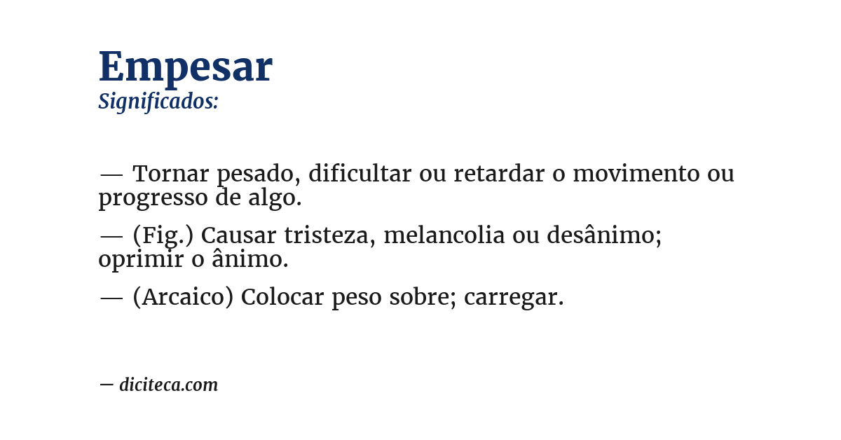 Significado de empesar