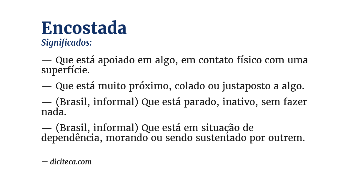 Significado de encostada