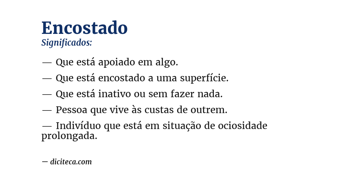 Significado de encostado