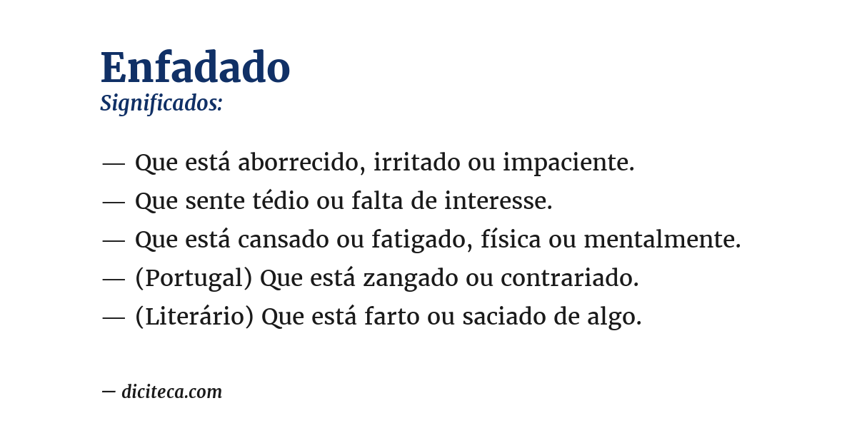 Significado de enfadado